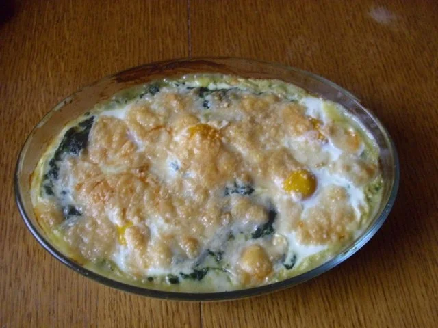 Rezept: Spinat mit Spiegelei und Kartoffelpürree...mal anders.... Spinat mit Spiegelei und Kartoffelpürree...mal anders.... - Rezept