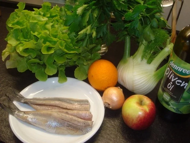 Rezept: Fenchelsalat auf gegrilltem Apfel mit Matjes Bild Nr. 2 Fenchelsalat auf gegrilltem Apfel mit Matjes - Rezept - Bild Nr. 2