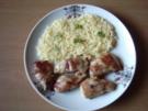 Schweinefilet mit Schinken und Käse, Zitronensoße und Reis - Rezept