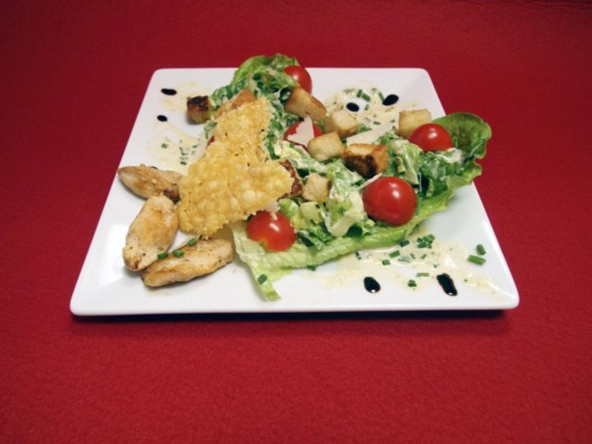"Caesars Special" - Caesars Salad mit Hähnchenbrust - Rezept