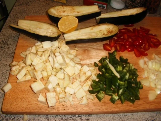 Aubergine mit Hähnchenbrust gefüllt - Rezept - Bild Nr. 3