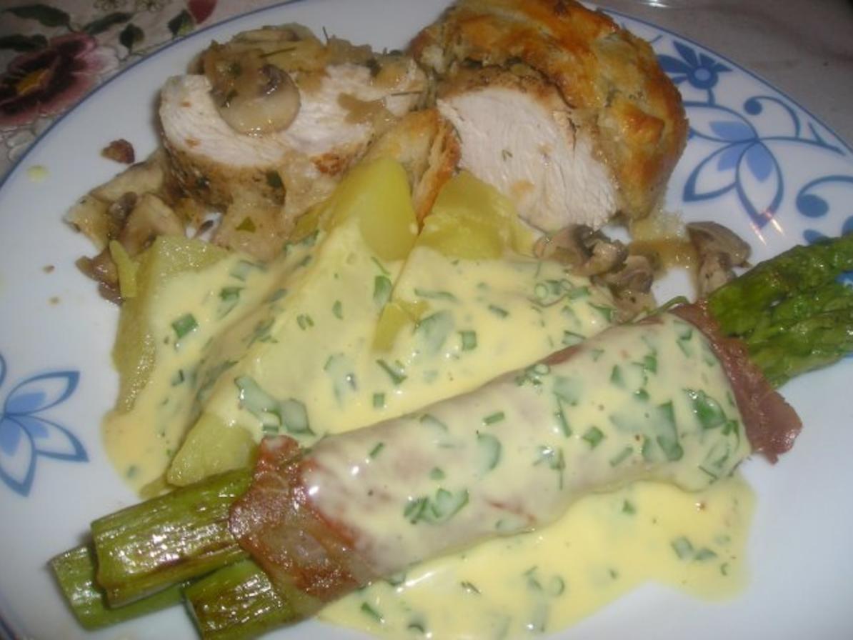 Putenfilet ala Wellington mit grünem Spargel im Prosciutto ... Putenfilet ala Wellington mit grünem Spargel im Prosciutto ...