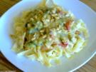 Bandnudeln mit Hähnchen-Gemüse-Ragout - Rezept