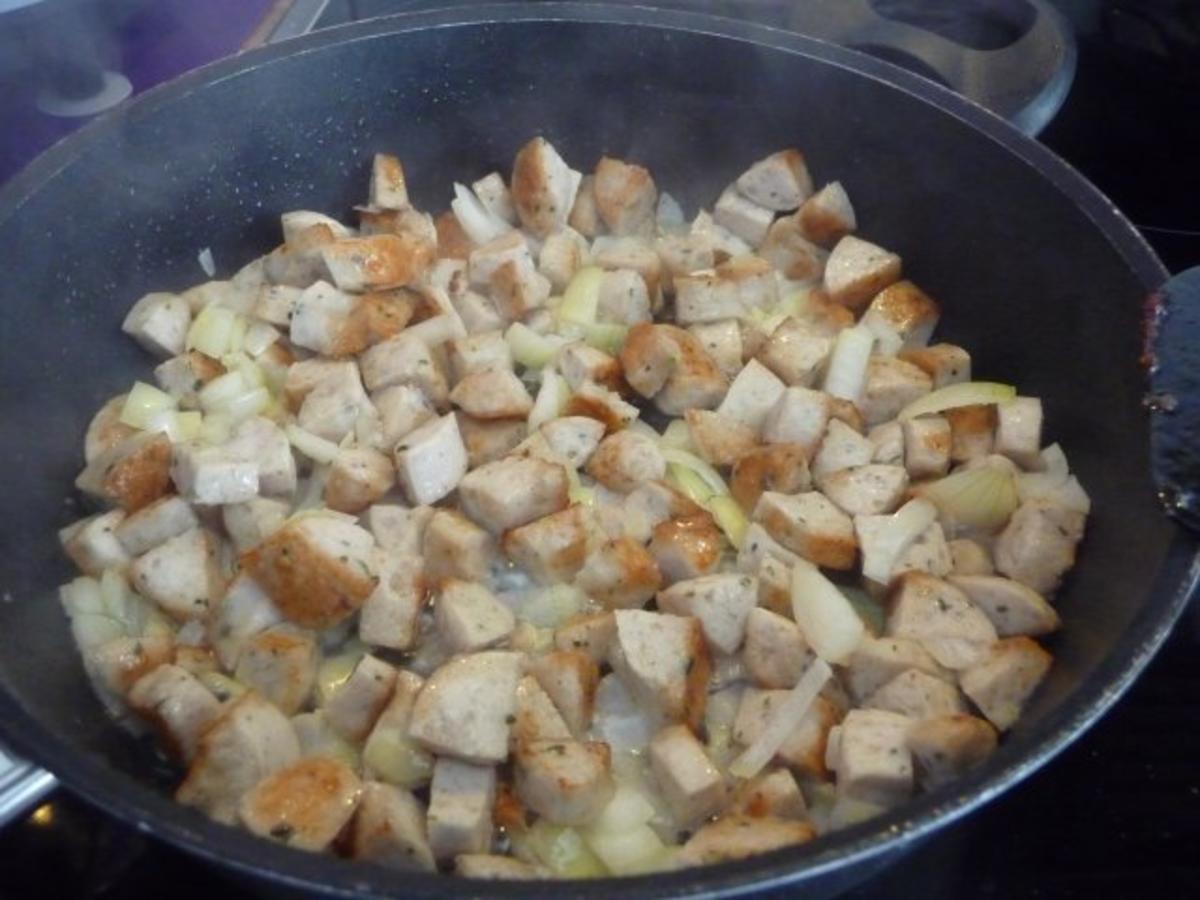 Unter 30 Minuten : Gebratene Weißwurst mit Zuckerschoten an Bandnudeln - Rezept - Bild Nr. 5