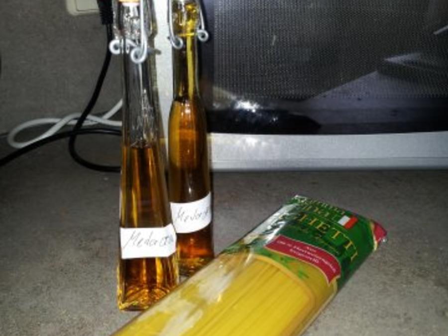 Spaghetti mit Metaxasoße überbacken - einfach - 202 kcal/100g