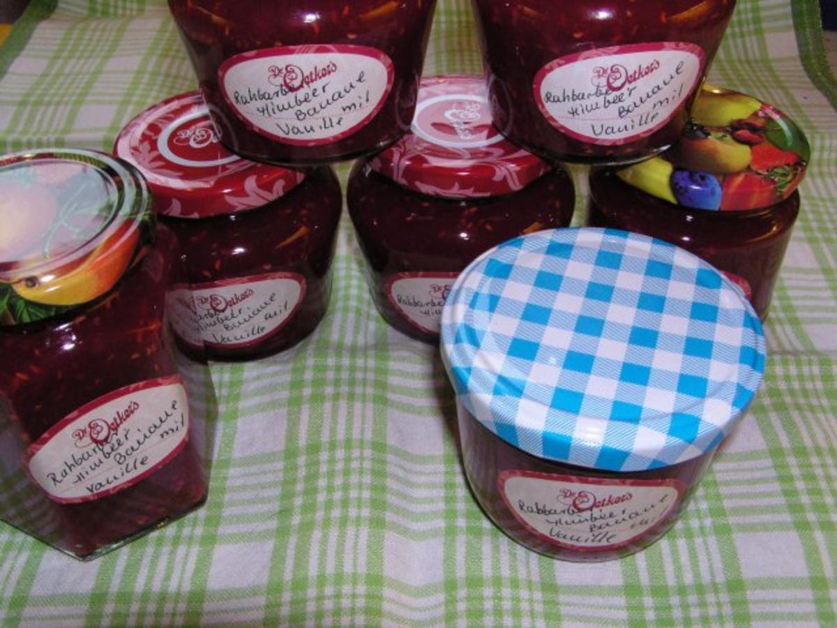 Bilder für Rhabarber-Himbeer-Marmelade Rezept