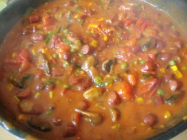 Cabanossipfanne mit Gemüse ,Tomaten und Nudeln - Rezept - Bild Nr. 10