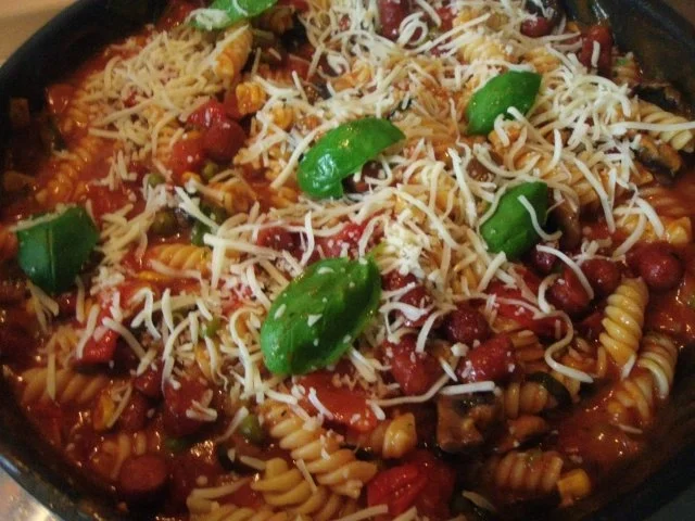 Cabanossipfanne mit Gemüse ,Tomaten und Nudeln - Rezept - Bild Nr. 13