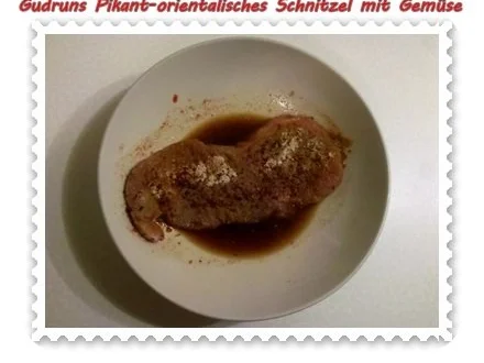 Rezept: Fleisch: Schnitzel orientalisch mit Gemüse Bild Nr. 2 Fleisch: Schnitzel orientalisch mit Gemüse - Rezept - Bild Nr. 2