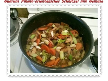 Rezept: Fleisch: Schnitzel orientalisch mit Gemüse Bild Nr. 9 Fleisch: Schnitzel orientalisch mit Gemüse - Rezept - Bild Nr. 9