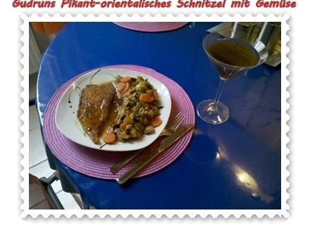 Rezept: Fleisch: Schnitzel orientalisch mit Gemüse Bild Nr. 12 Fleisch: Schnitzel orientalisch mit Gemüse - Rezept - Bild Nr. 12