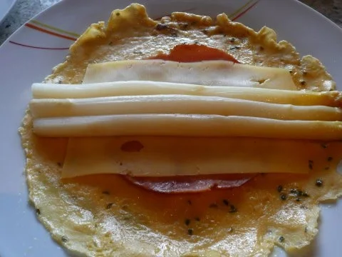 Spargelomelett mit Käse und Schinken - Rezept - Bild Nr. 5