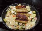 Zucchini-Reistopf mit Cevapcici - Rezept