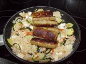 Zucchini-Reistopf mit Cevapcici - Rezept