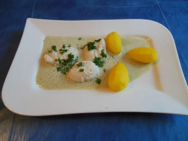 Rezept: Kochen:Zanderklösschen mit Grüner Soße und Safrankartoffeln Bild Nr. 6 Kochen:Zanderklösschen mit Grüner Soße und Safrankartoffeln - Rezept - Bild Nr. 6