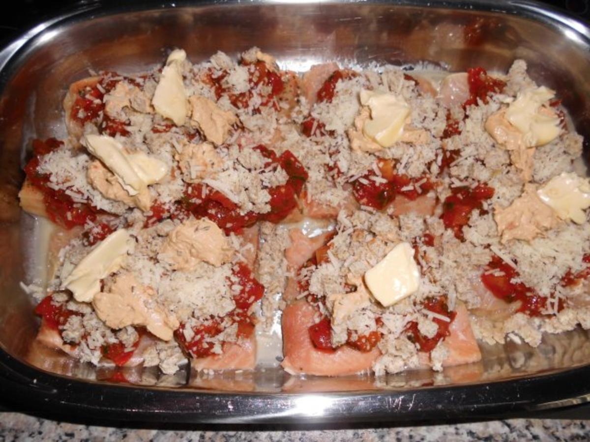 Lachsfilet unter einer Bruschetta-Haube>> - Rezept - Bild Nr. 7