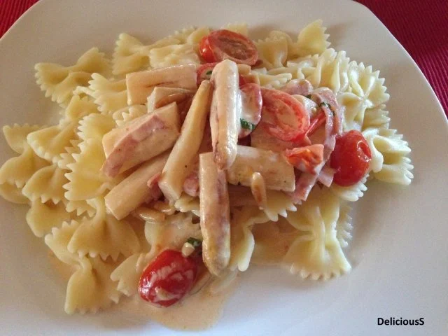 Pasta mit SPARGEL-Sahne-Soße - Rezept