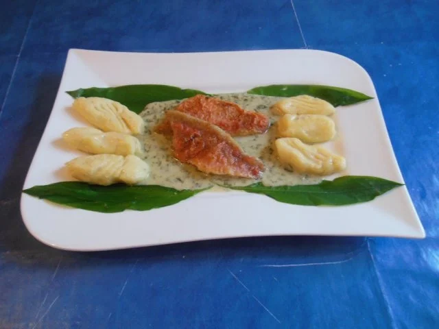 Kochen: Rotbarbenfilet an Bärlauchsoße und Gnocchi - Rezept