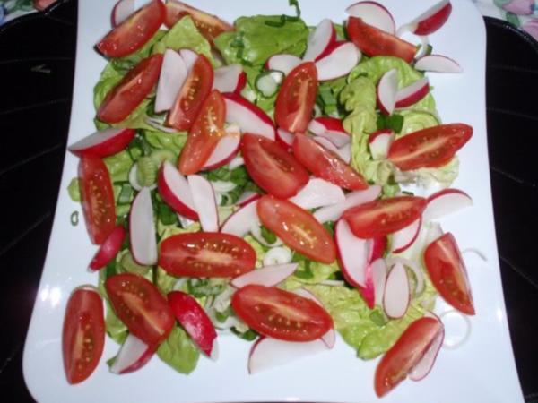 Bunter Frühlingssalat mit Eier und Käsewürfel - einfach - 197 kcal/100g