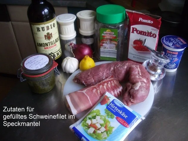 Gefülltes Schweinefilet im Speckmantel - Rezept - Bild Nr. 2