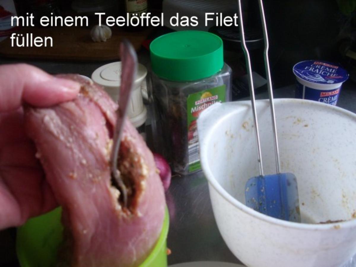 Gefülltes Schweinefilet im Speckmantel - Rezept - Bild Nr. 7