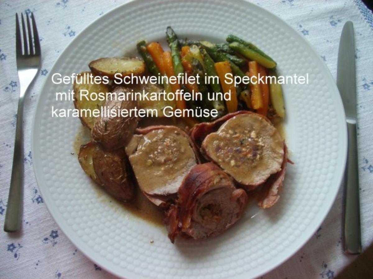 Gefülltes Schweinefilet im Speckmantel - Rezept By biggipu