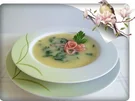 Kohlrabicremesuppe  mit Schinkenstreifen - Rezept
