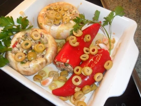 champis und paprika gefüllt - Rezept