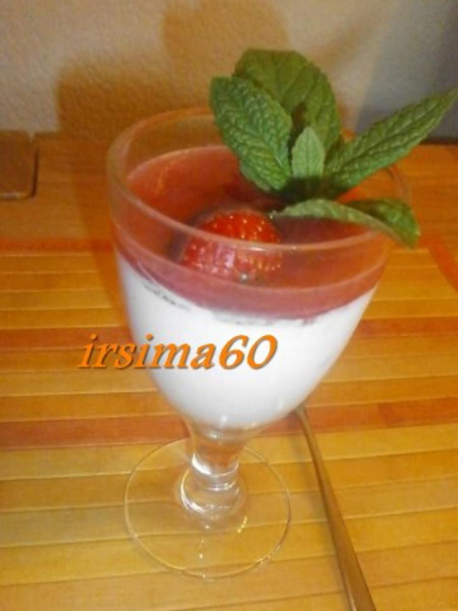 Joghurtcreme mit Erdbeeren und Minze - Rezept