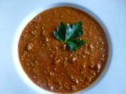 Leicht verschärfte Hack-Tomaten-Paprikasuppe - Rezept