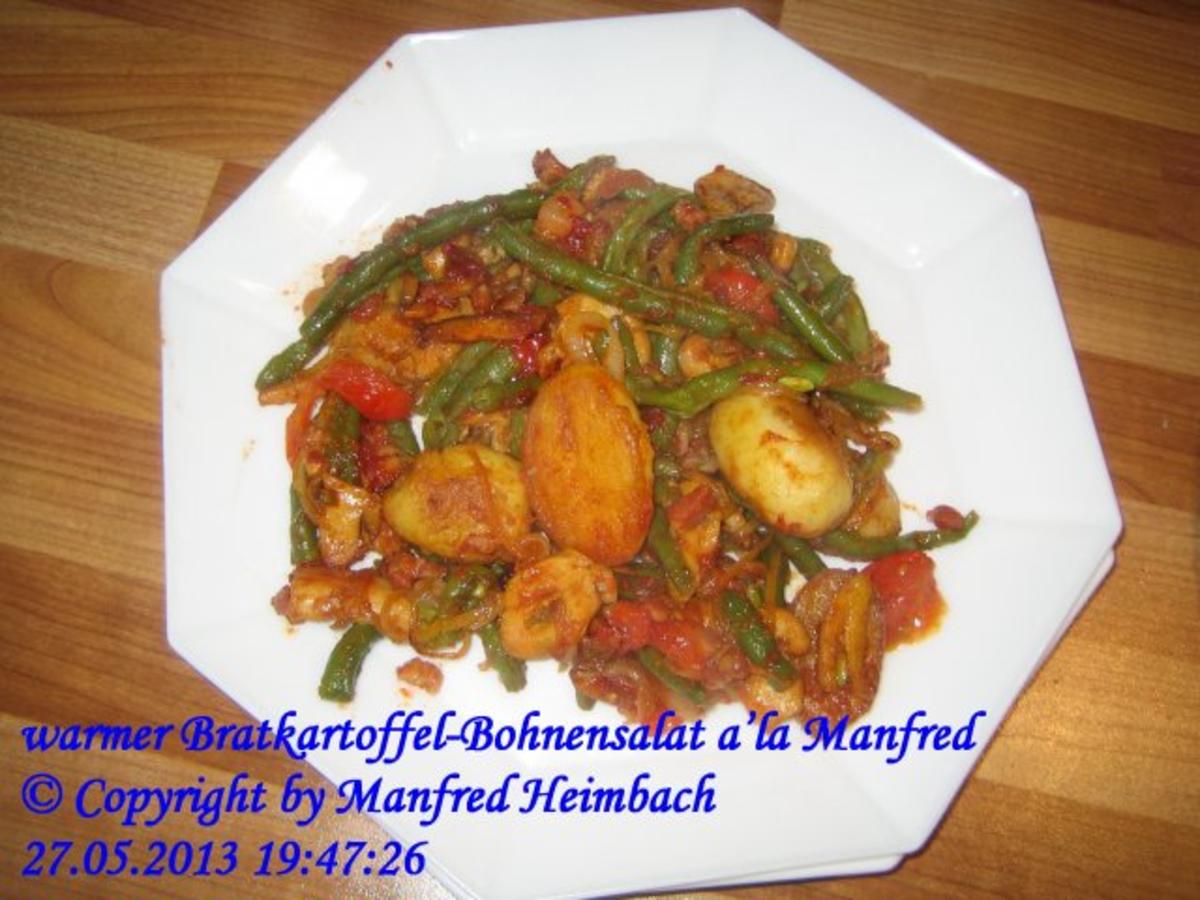 Salat – warmer Bratkartoffel-Bohnensalat a’la Manfred - Rezept
