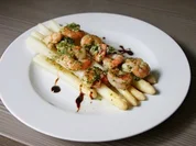 Garnelen auf Spargel - Rezept