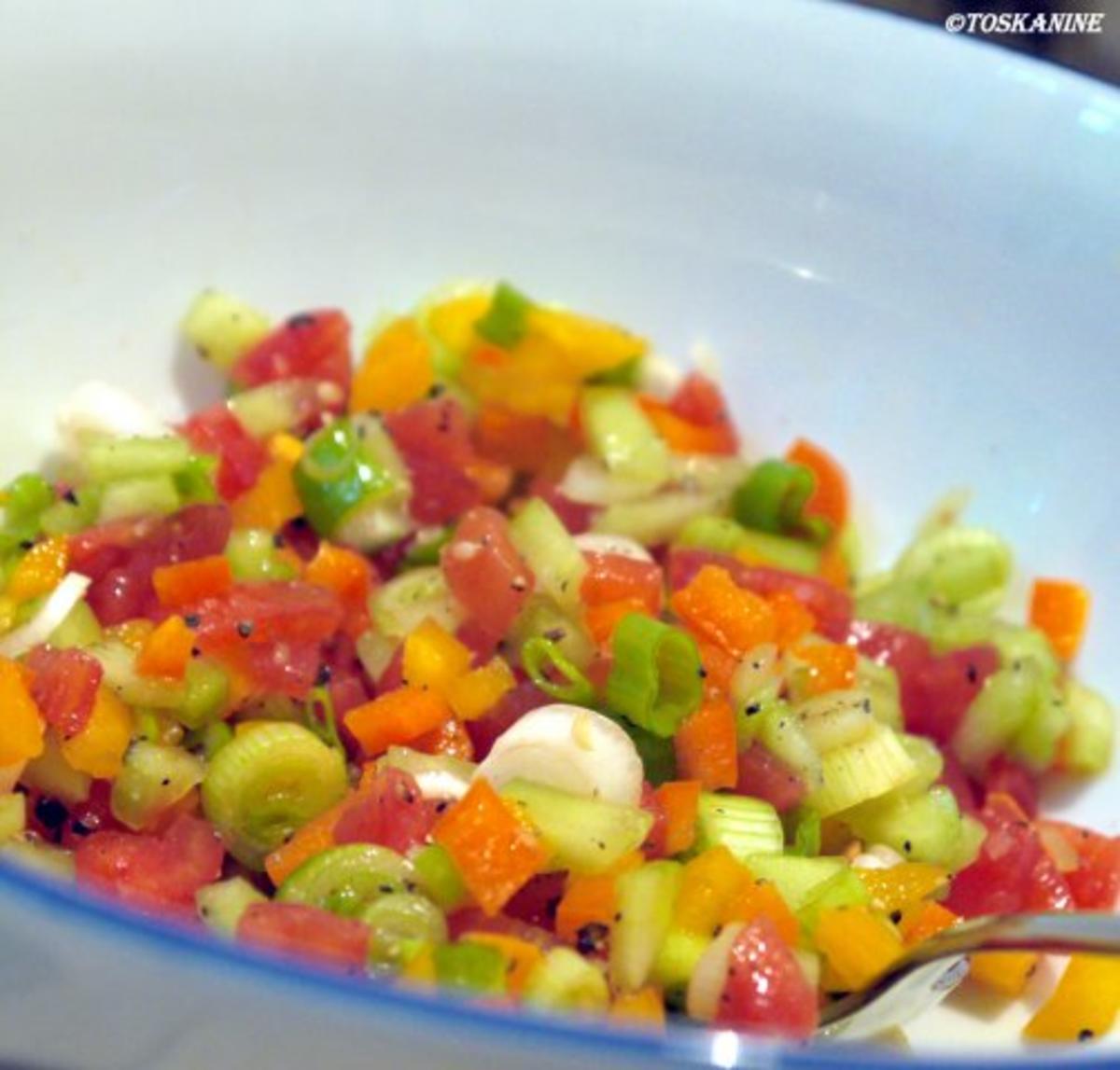 Beluga-Linsen-Salat mit glasierter Geflügelleber - Rezept - Bild Nr. 7