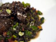 Beluga-Linsen-Salat mit glasierter Geflügelleber - Rezept