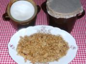 "Oma - Friede`s" selbstgemachtes Flomenschmalz, mit extra "Jreewen". (Rzpt. um 1840) - Rezept