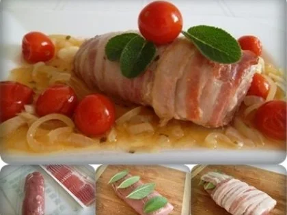 Rezept: Schweinefilet im Salbei-Speckmantel Bild Nr. 4 Schweinefilet im Salbei-Speckmantel - Rezept - Bild Nr. 4