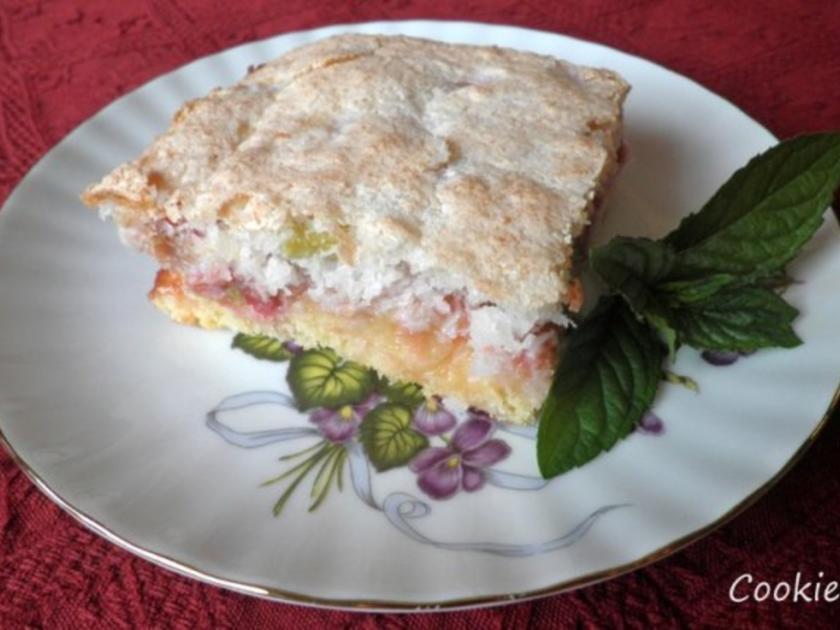 Rhabarber Kokos Baiser Kuchen - einfach - von Cookies