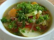 Rezept: geschichteter Eintopf nach "SuppenGeniesser Art" geschichteter Eintopf nach "SuppenGeniesser Art" - Rezept