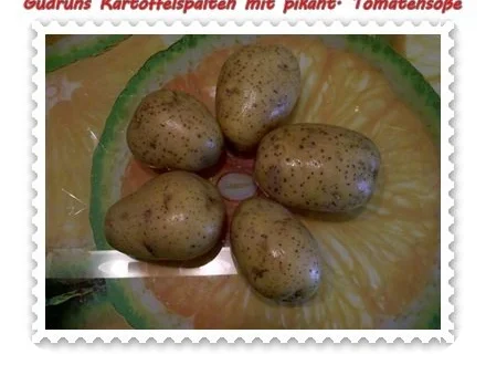 Kartoffeln: Kartoffelspalten mit pikanter Tomatensoße - Rezept - Bild Nr. 2