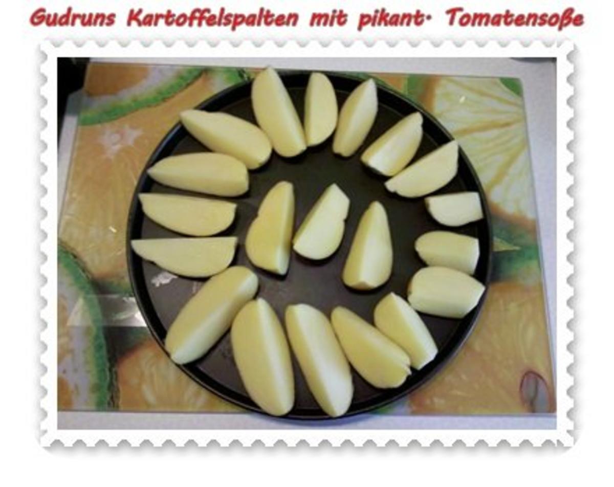 Kartoffeln: Kartoffelspalten mit pikanter Tomatensoße - Rezept - Bild Nr. 3