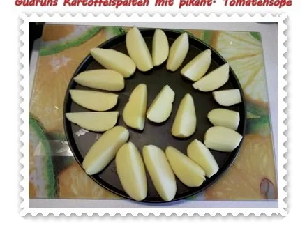 Kartoffeln: Kartoffelspalten mit pikanter Tomatensoße - Rezept - Bild Nr. 3