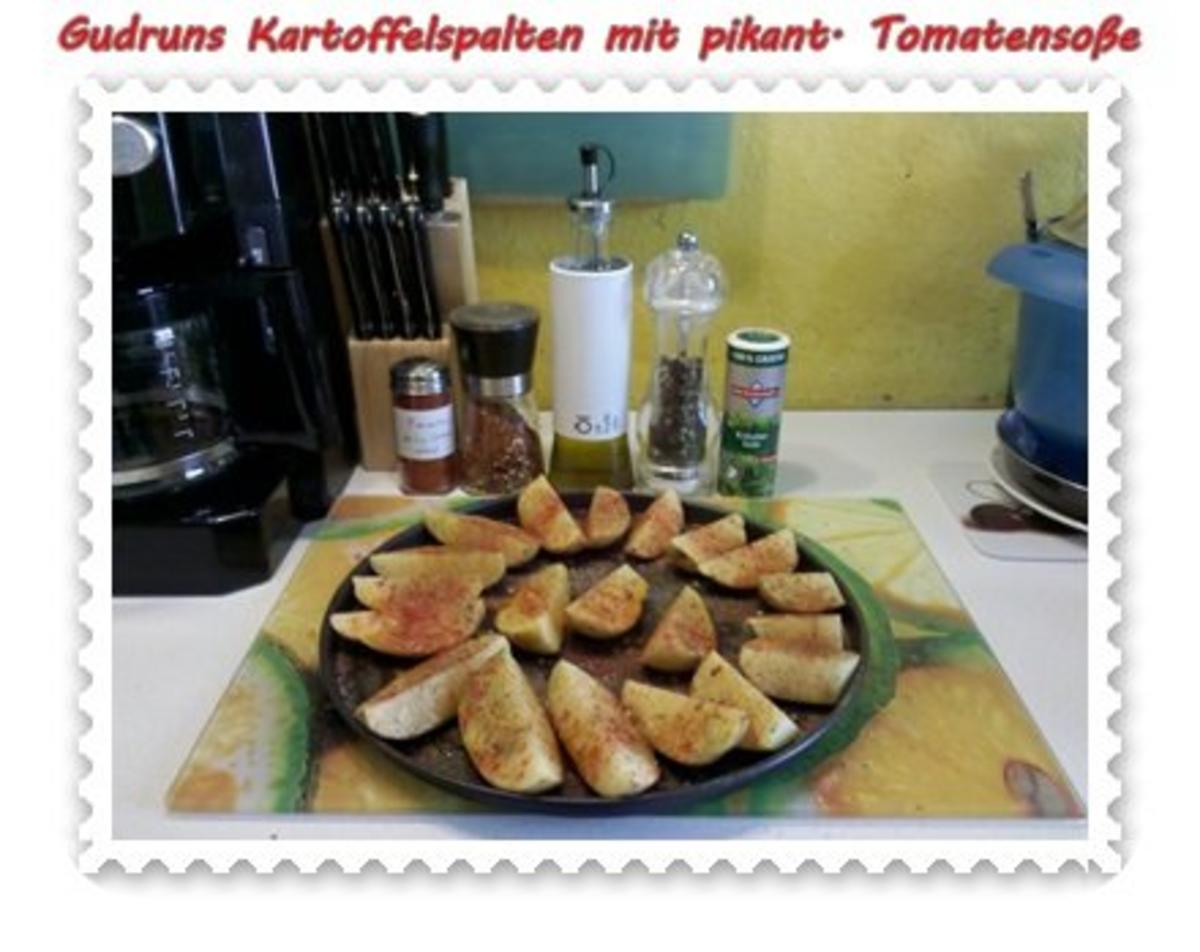 Kartoffeln: Kartoffelspalten mit pikanter Tomatensoße - Rezept - Bild Nr. 4