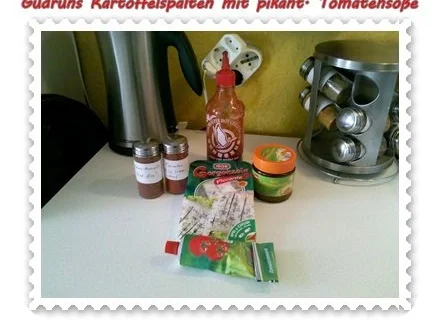 Kartoffeln: Kartoffelspalten mit pikanter Tomatensoße - Rezept - Bild Nr. 5