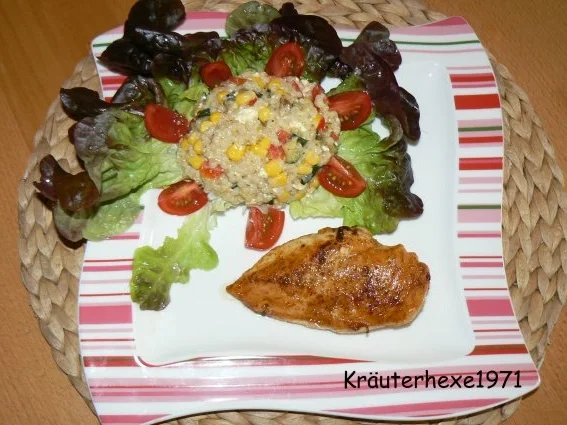Graupensalat mit Hähnchenbrustfilet - Rezept
