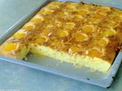 Aprikosen-Bienenstich-Blechkuchen - Rezept