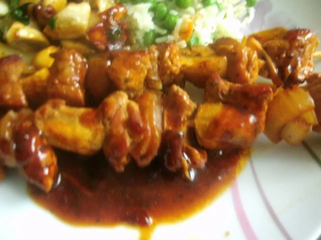 Rezept: Fleischspieße mit Kräuterchampignons und Gemüsereis Bild Nr. 16 Fleischspieße mit Kräuterchampignons und Gemüsereis - Rezept - Bild Nr. 16