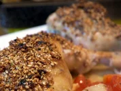 Sesamhuhn auf Gemüsebett - Rezept