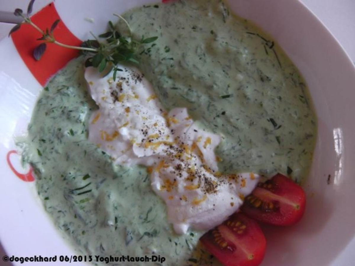 Dip: Joghurt-Lauch-Dip  "Lauch grün-weiß" - Rezept