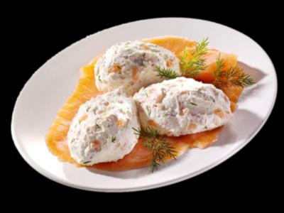 Rezept: Frischkäse/ Aufstrich mit Forelle und Lachs Frischkäse/ Aufstrich mit Forelle und Lachs - Rezept