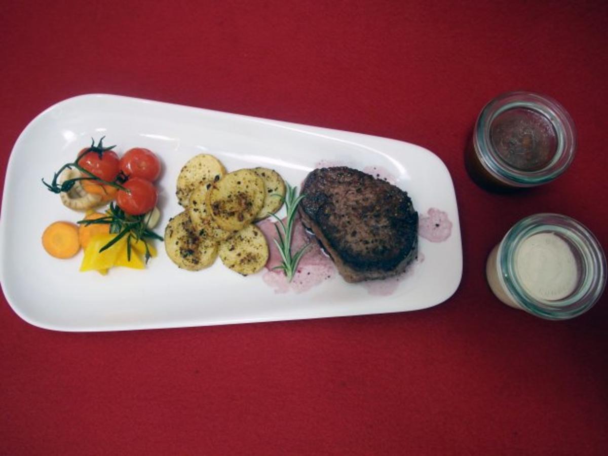 Bilder für Rinderfilet an Ofengemüse - Rezept